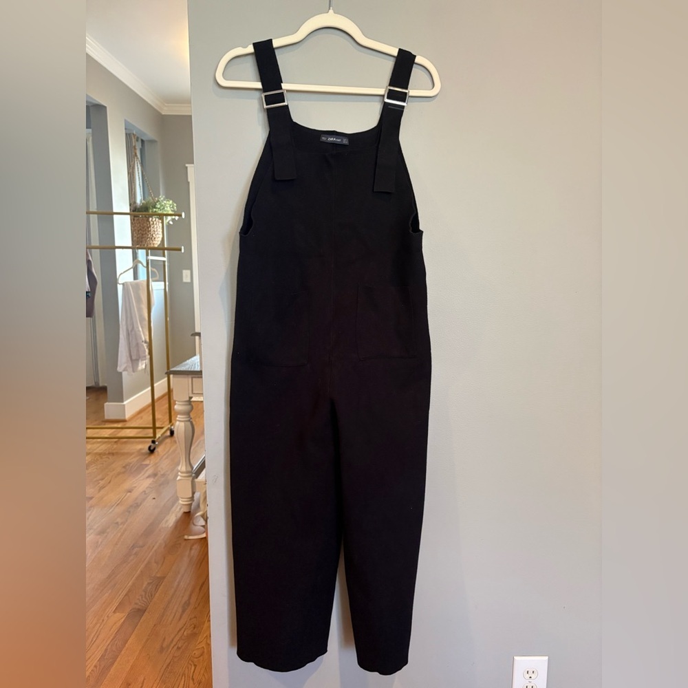Black Zara Knit Overalls - Picture 2 of 6